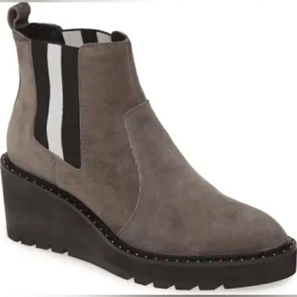 Cecelia New York Gray Gemma Boots 7 1/2 Rebel Punk Whimsigoth Capsule Chic